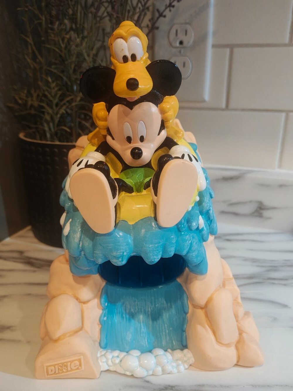 Vintage Disney Mickey Mouse Pluto Dixie Cup Dispenser 90s Y2K Kids Bathroom Deco